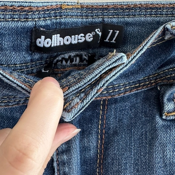 Dollhouse Charley Women's Distressed Blue Jeans, Size 11 - Picture 13 of 16